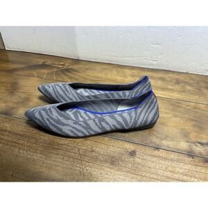 Rothy's The Point Gray Zebra Pointed Ballet Flats Women's Size 9